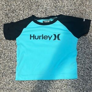 Hurley Blue and Black Rashguard Swim Top
